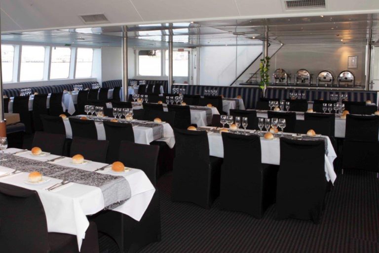 harbourside cruises seated dining area